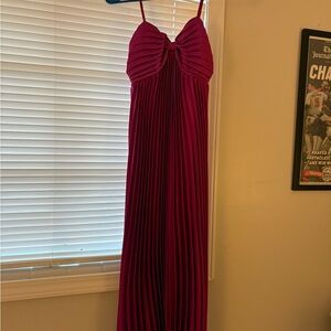 Elegant Pleated Pink Dress